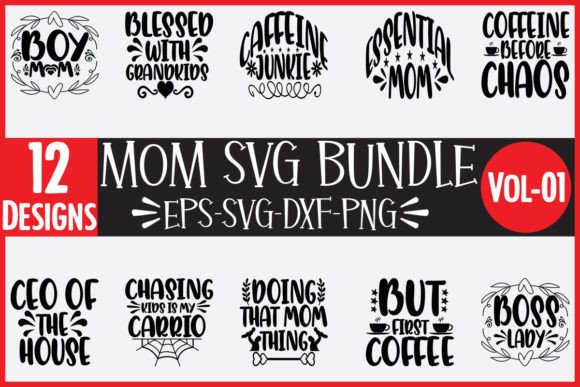 12 Mom Svg Bundle: Graphics and Crafts for Brand Storytelling